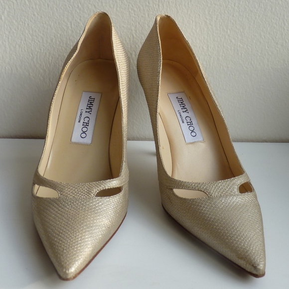 JIMMY CHOO Shoes - JIMMY CHOO ELEGANT PUMPS SPARKLY, CHAMPAGNE CLR, 7